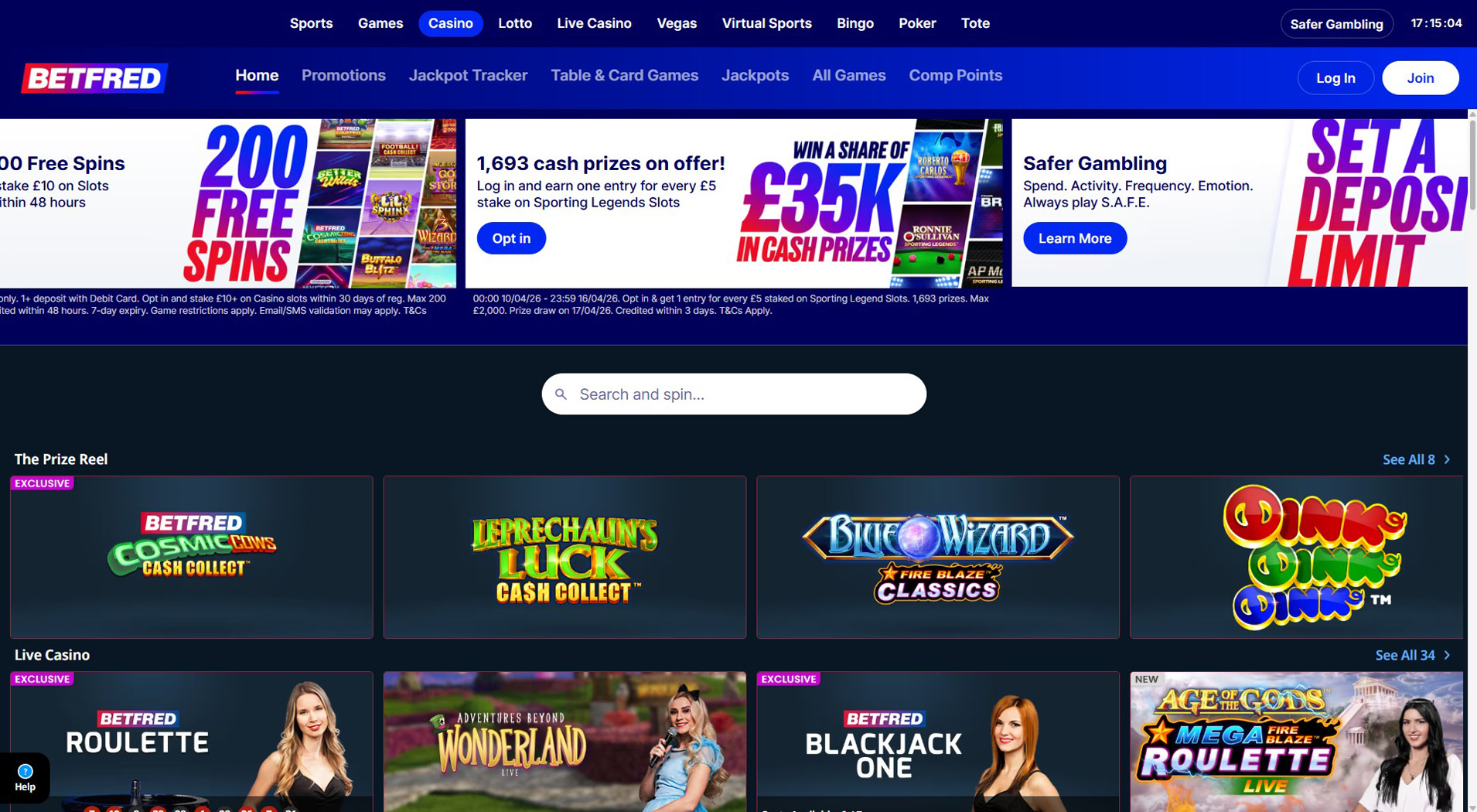 6. Betfred Casino - Quick ecoPayz Casino Payouts