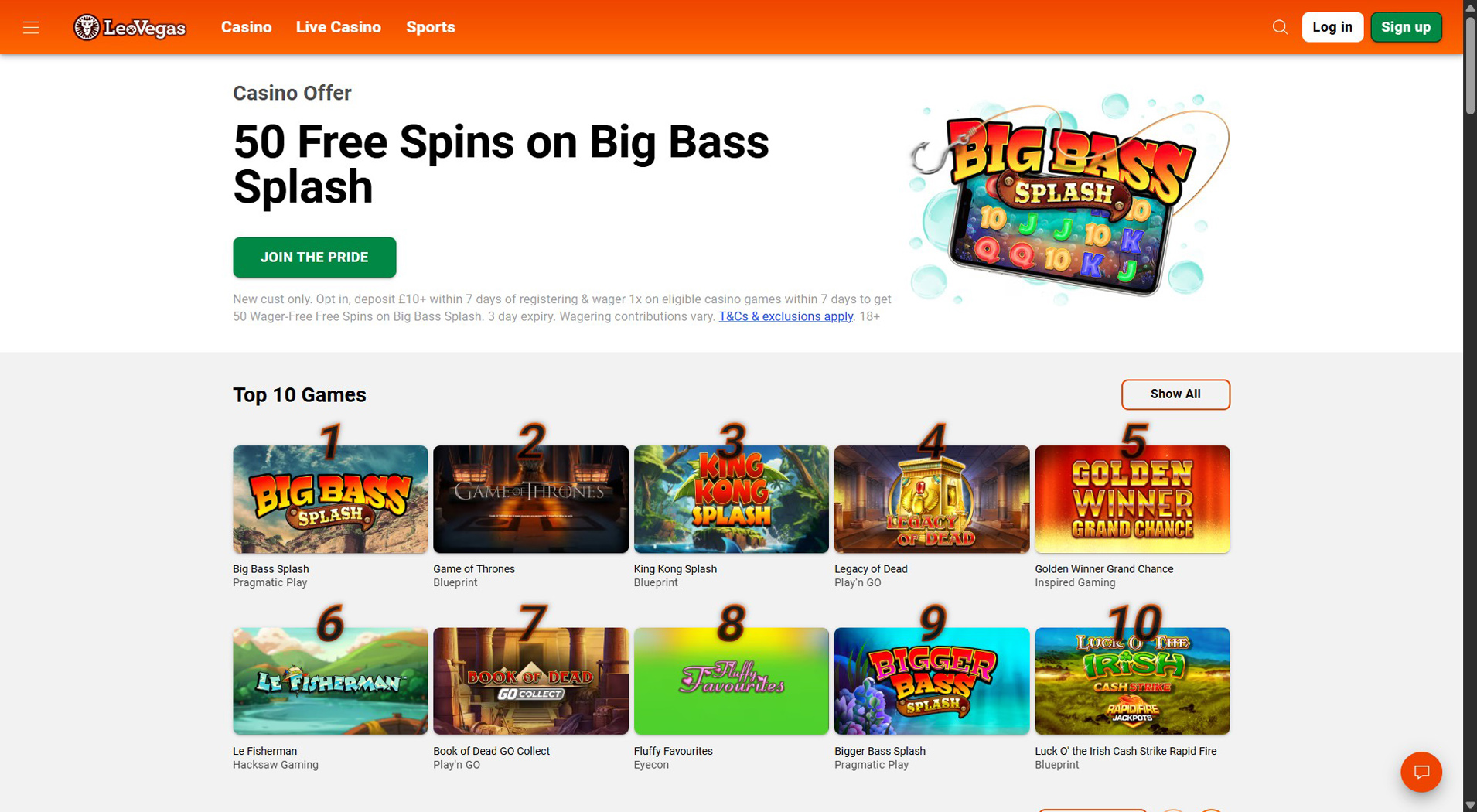 7. LeoVegas - Balanced ecoPayz Casino Offer